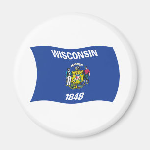Imán de la bandera de Wisconsin