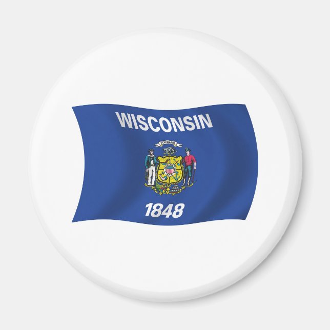 Imán de la bandera de Wisconsin (Frente)