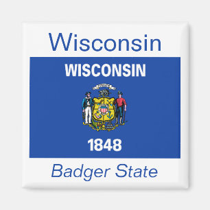 Imán de la bandera de Wisconsin