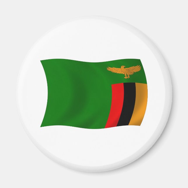 Imán de la bandera de Zambia (Frente)