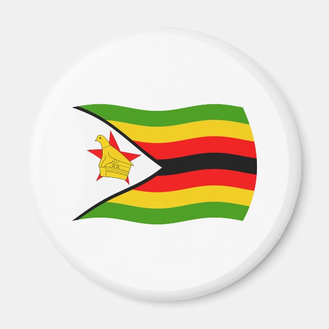 Imán de la bandera de Zimbabue (Frente)