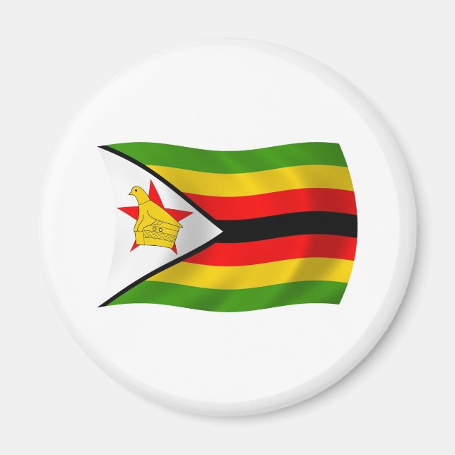 Imán de la bandera de Zimbabue (Frente)