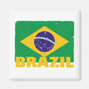 Imán de la bandera del Brasil del vintage