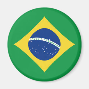 Imán de la bandera del Brasil Fisheye
