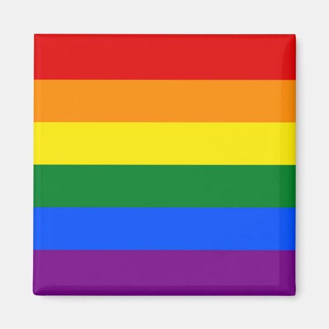Imán de la bandera del orgullo arcoiris (Frente)