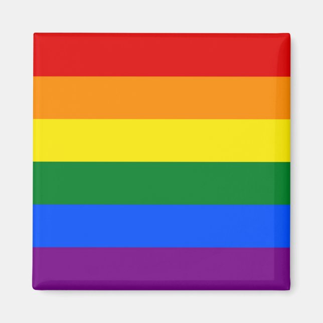 Imán de la bandera del orgullo arcoiris (Frente)