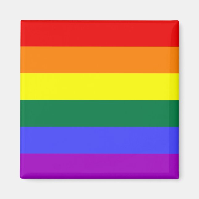 Imán de la bandera del orgullo arcoiris (Frente)