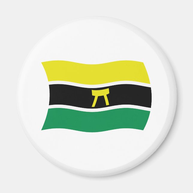 Imán de la bandera del pueblo Ashanti (Frente)