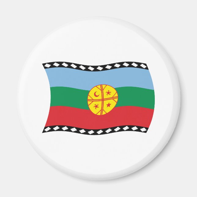 Imán de la Bandera Mapuche (Frente)