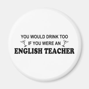 Imán De la bebida profesor de inglés también -