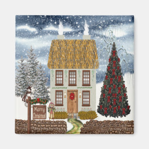 Imán de la cabaña de las Felices Navidad