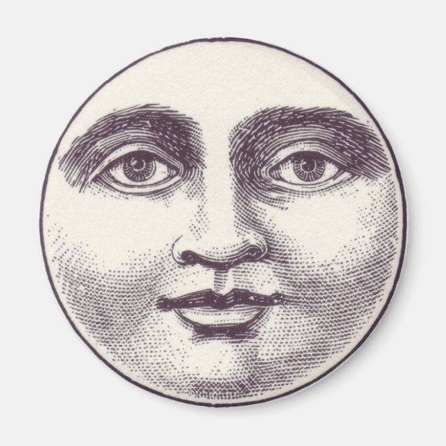 Imán de la cara de la luna llena (Frente)