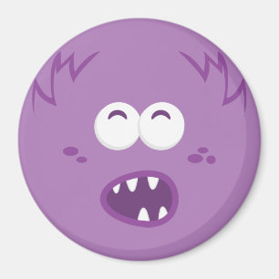Imán de la cara de un monstruo morado