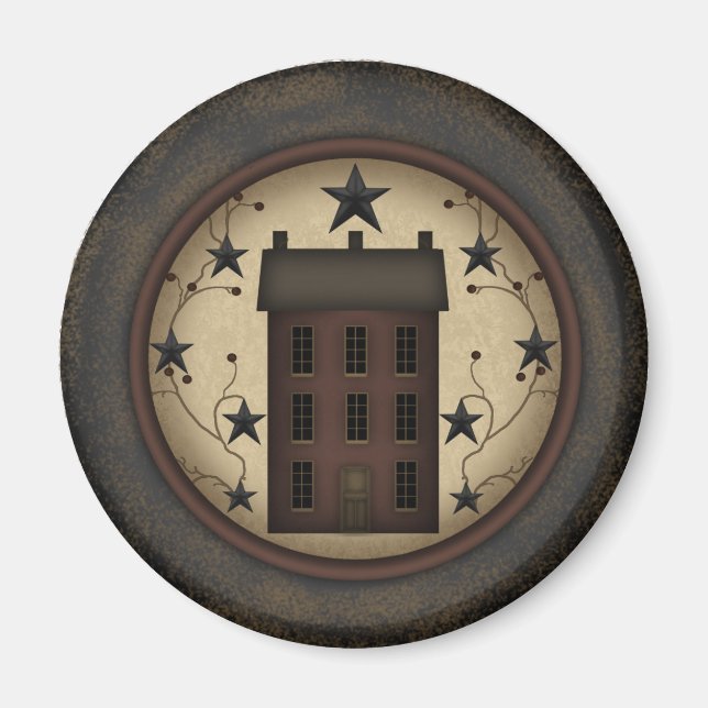 Imán de la casa de salmuera roja primitiva (Frente)