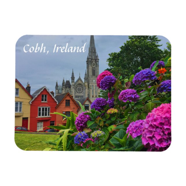 Imán de la Catedral y las Flores Cobh Irlanda (Horizontal)