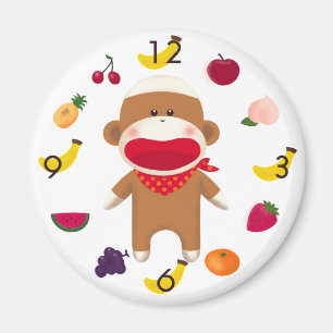 Imán de la cesta de fruta del mono del calcetín