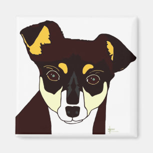 Imán de la chihuahua de Kisha - blanco