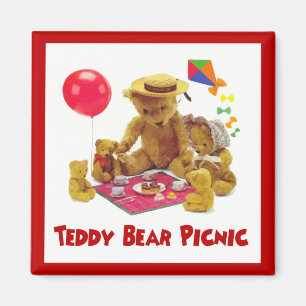 Imán de la comida campestre del oso de peluche