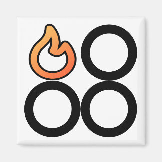 Imán de la etiqueta de control del quemador traser