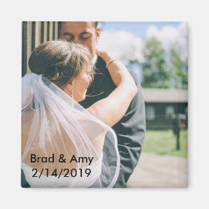 Imán de la foto de la boda