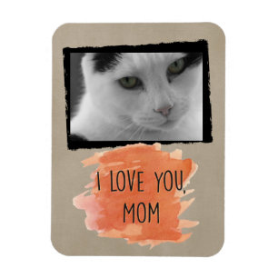 Imán de la foto del gato de la mamá del