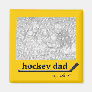 Imán de la foto del papá del hockey