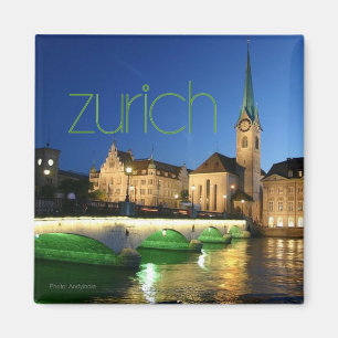 Imán de la foto del recuerdo del viaje de Zurich