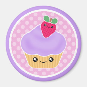 Imán de la fresa de la magdalena de Kawaii