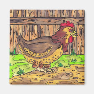 Imán de la gallina del corral