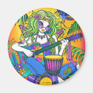 Imán de la hada del Hippie de la guitarra del arc