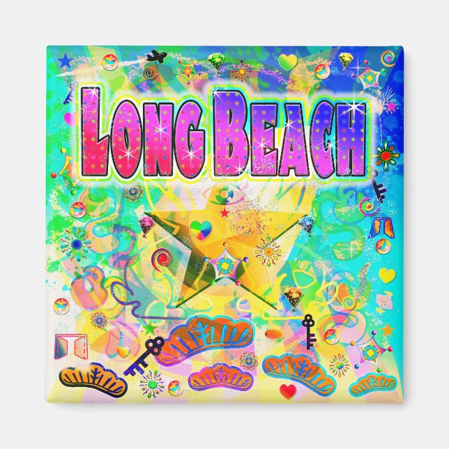Imán de la Hora Época de Long Beach (Frente)