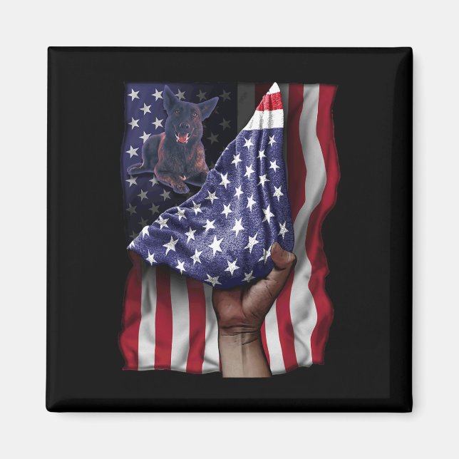 Imán De la independencia Bandera Estadounidense Pastor  (Frente)