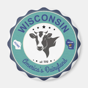 Imán de la insignia de Wisconsin Dairyland