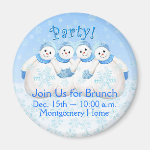 Imán de la invitación del brunch del navidad de