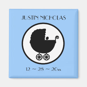 Imán de la invitación del nacimiento de la silueta