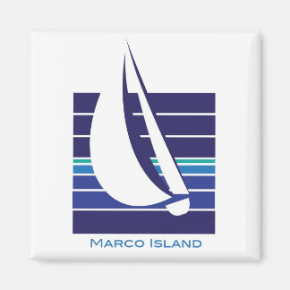 Imán de la isla Bote Blues Square_Marco
