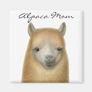 Imán de la mamá de la alpaca