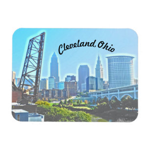 Imán de la mañana de Cleveland (texto curvado)