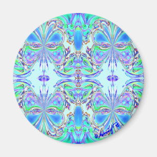 Imán "de la mandala azul de la mariposa"