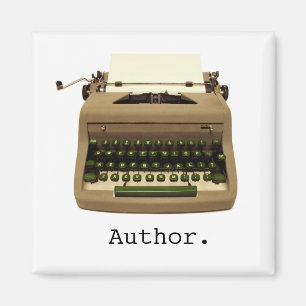 Imán de la máquina de escribir y del "autor"