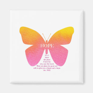 Imán de la mariposa de la esperanza del 29:11 de
