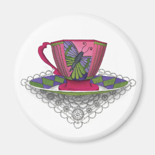 Imán de la mariposa de la taza de té
