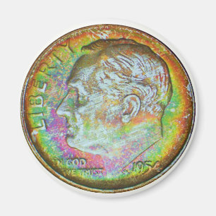 Imán de la moneda de diez centavos de Roosevelt