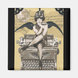 Imán de la musa de la máquina de escribir