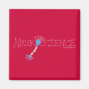Imán de la neurología - blanco en rojo