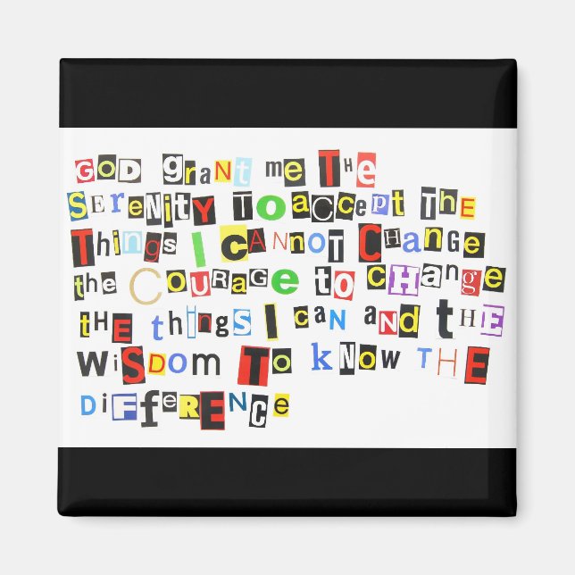 Imán de la oración de la serenidad (Frente)