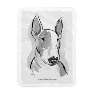 Imán de la pintura de la acuarela de bull terrier