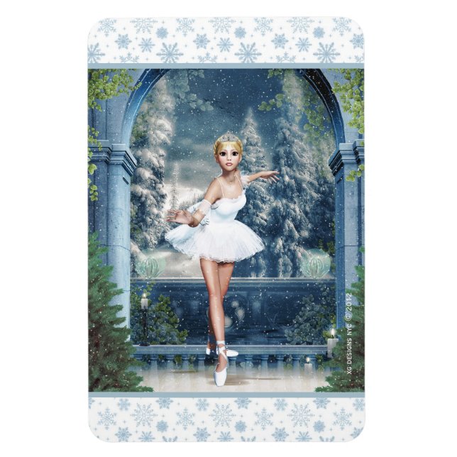 imán de la princesa de nieve Ballerina Navidades (Vertical)