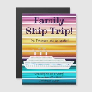 Imán de la puerta de atardecer del barco de crucer