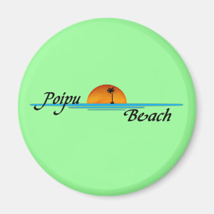 Imán de la puesta del sol de la playa de Poipu